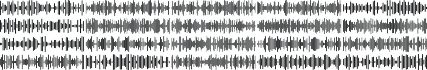 Fototapeta premium Abstract black audio frequency waves and sound signals for digital music player and recording studio design.