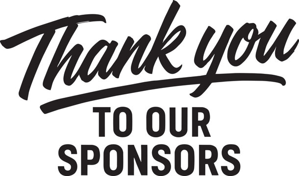 Thank you to our sponsors brush script typography