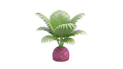 Cartoonish Palm Tree with Textured Bulb Base