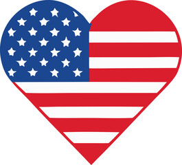 Patriotic heart symbolizing american pride Vector