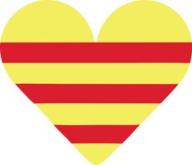 Fototapeta premium Vibrant heart shaped flag with yellow and red stripes Vector