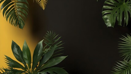 Trendy Gold Monstera Palm Leaf Texture