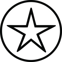 Obraz premium Simple black star inside a circle Vector