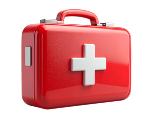 Obraz premium Red First Aid Kit with White Cross.
