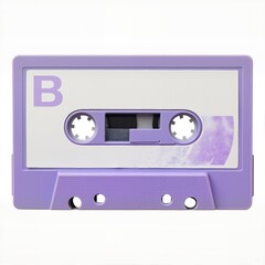 Naklejka premium Retro Purple Cassette Tape on White Background