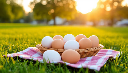Sunny Day Easter Picnic Arrangement on Lonely Lawn