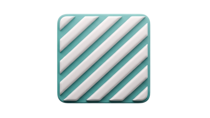 Abstract 3D Square with Diagonal Stripes