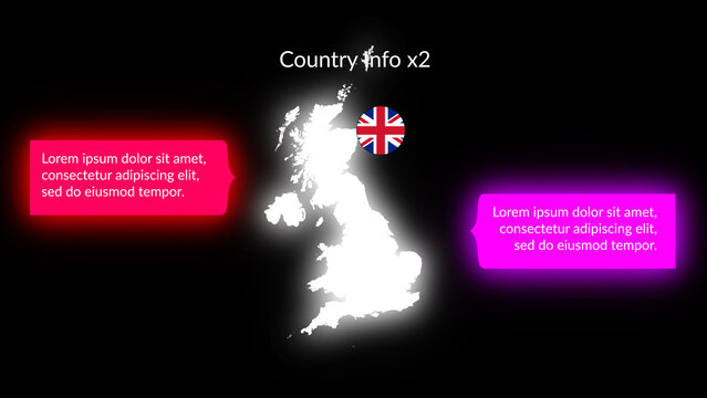 HUD Neon Maps Country Info x2 (210 Flags, 195 World Countries Maps Included)