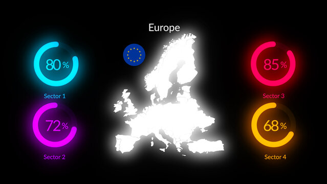 HUD Neon Maps Europe (210 Flags, 195 World Countries Maps Included)
