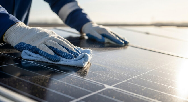 Smart industrial manufacturing and renewable energy ecosystem featuring automated production, precision quality control, and solar power maintenance. - Powered by Adobe