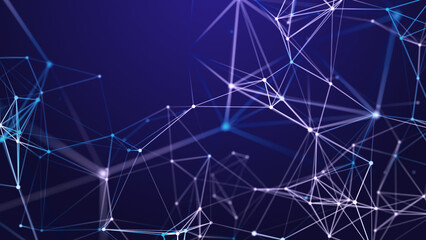 Global network connections. Big data and digital dots. 3D rendering.