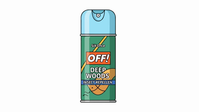 Green can with blue cap, featuring "OFF! Deep Woods Insect Repellen" text