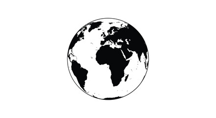 A striking depiction of the earth s continents and oceans presented in a stark monochrome style creating a bold silhouette high quality © rabbivay