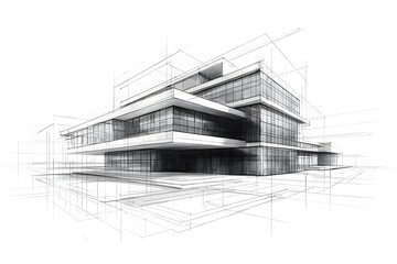 Fototapeta premium Modern architecture blueprint residential villa solar roof image