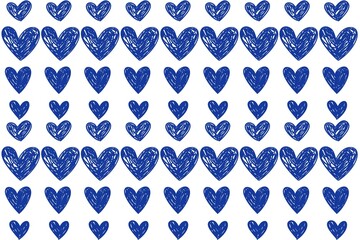 white background with blue hearts