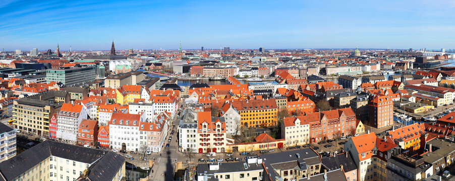 Copenhagen downtown architecture view from above - from the Church of Our Saviour