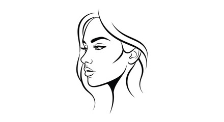 A striking black and white profile portrait depicts a woman s face with flowing hair showcasing artistic lines and a distinct silhouette © rabbivay