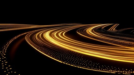 Vector road lines glowing through night traffic simulation .