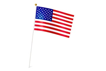 Obraz premium A white flag with a red stripe and blue stars