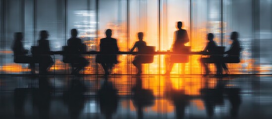 Business meeting in silhouette