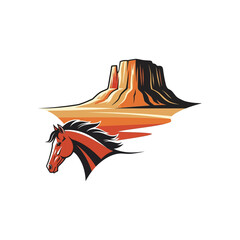 Desert landscape with sand dunes at sunrise or sunset.