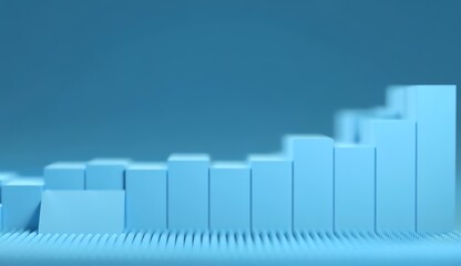 Blue Bar Graph Growing Trend