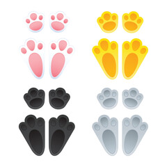 Cute Easter Bunny Paw Vector Illustration