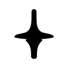 Fototapeta premium Abstract depiction of a spinning top toy shape in black and white
