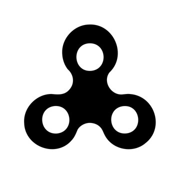 Triangular fidget spinner icon representing modern focus toys and sensory relief tools isolated on a white background for advertising.