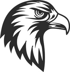 Obraz premium Majestic eagle head silhouette in bold black and white Vector