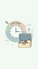 Healthy Lunchtime: Time's Embrace and Nourishment, A Fusion of Wellness and Efficiency