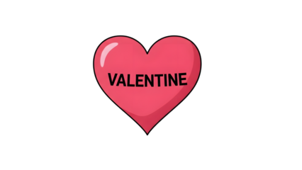 Pink Valentine Heart isolated on a transparent background pink heart love symbol valentine's day heart shape