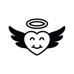 Fototapeta premium Get this trendy glyph icon of angel heart symbolizing pure romantic love