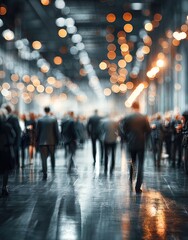 People walking in a large indoor space