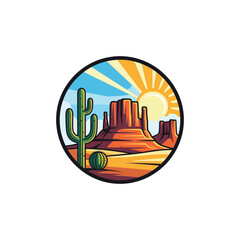 Desert landscape with sand dunes at sunrise or sunset.