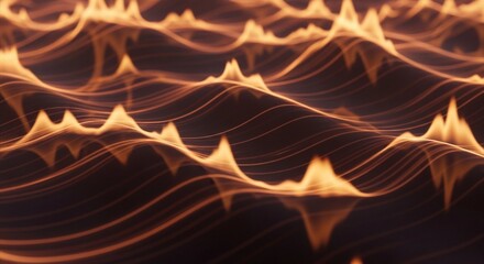 A vibrant and dynamic abstract image of glowing orange waves