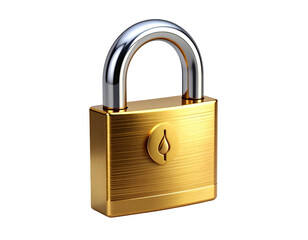 Naklejka premium Gold Padlock with U Shaped Shackle.