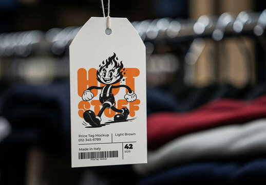 Paper Price Tag Mockup