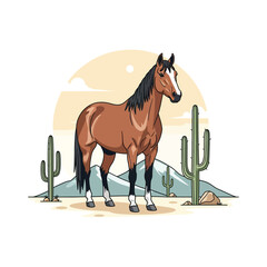 Desert landscape with sand dunes at sunrise or sunset.