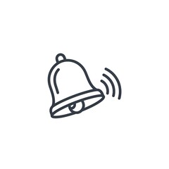 Ringing Bell Outline Icon Notification Alarm Symbol.