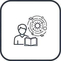 Student Learning About Solar System and Astronomy.