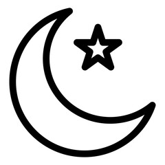 Crescent moon and star illustration for Ramadhan celebration vector graphic