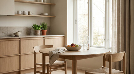 Fototapeta premium modern wooden dining room