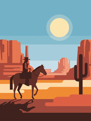 Desert landscape with sand dunes at sunrise or sunset.