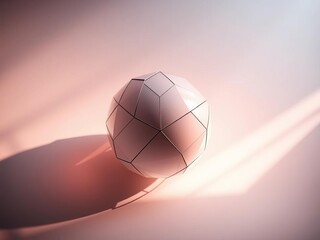 Minimalist orb, sharp angles create a dynamic visual rhythm, playful tension in design,  sphere,  studio