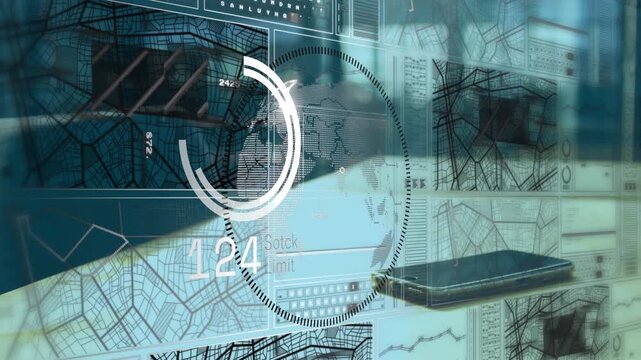 Smartphone on desk showcases digital global shipping and connections.