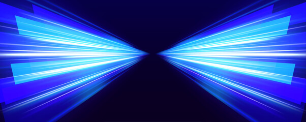 Vibrant electric neon streams surge across darkness. Smooth motion paths add intensity, flow, and futuristic style. A striking abstract tech illustration vector © cloudstock