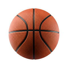Brown Basketball on White Background.