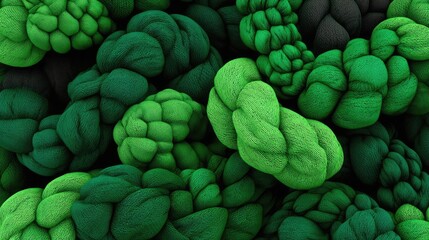 Abstract Cluster Of Pixelated Green Shapes