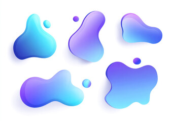 Fototapeta premium Abstract blue and purple gradient shapes on a.